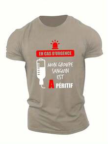 Mon Groupe Sanguin Est Men's Short Sleeve T-Shirt Summer T-Shirt Top - 白色 - 查看 6