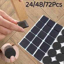 24/48/72Pcs Plastic Silent Chair Leg Protectors - Anti-Slip Noise Reduction Furniture Pads, Suitable For Dining Chairs And Tables, Dark Brown, Durable Plastic Material, Furniture Protection, Modern Aesthetic, Plastic Structure, Chair Leg Protectors - Multicolor - View 2