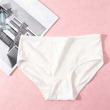 6pcs/Pack Pure White Girls Underwear, Comfortable Soft Triangle Panties, Solid Color Teenager Underwear - White - View 2