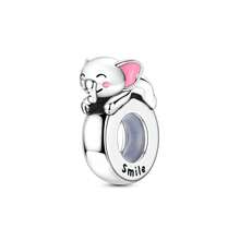 1pc Silver Plated Animal Series Forest Elephant Tiger Lion Dinosaur Zebra Sloth Rabbit Panda Pendant Beads Suitable For Bracelet Bangle Necklace Beads Suitable For DIY Jewelry Making Human And Nature Theme Beads - Silver - View 38
