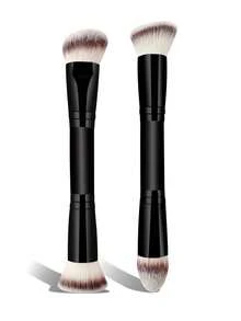 2/4 Peças Conjunto de Pincéis de Maquiagem Profissionais de Duas Pontas, Pincel de Contorno, Pincel de Blush, Pincel de Pó, Pincel de Sombra, Pincel de Corretivo, Pincel de Iluminador, Pincel de Esfumar. Cerdas de Fibra Macia, Portátil para Uso em Viagens, Presente Perfeito para Mulheres e Meninas. Conjunto de Pincéis de Maquiagem, Kit de Ferramentas de Pincéis de Maquiagem, Conjunto Completo de Ferramentas de Maquiagem, Conjunto de Presente de Pincéis de Maquiagem - Preto - Visão 8