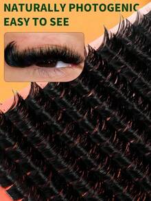 14 Rows 200D Fluffy Cluster False Eyelashes, Thickened Cluster Lash Extensions, Single Lash Extensions, Faux Mink Lash Clusters, D Curl, Dramatic Lash Extensions, Soft Lightweight Comfortable, Reusable Lash Clusters, Single Lashes - D - View 6