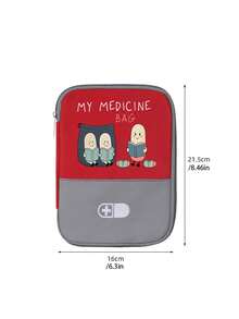便攜式收納袋，可愛藥丸圖案與「My Medicine Bag」文字，輕量旅行急救包，戶外旅行藥袋；適用於戶外、露營、學校、旅行與日常使用；旅行必備，適合作為返校禮物、派對小禮、老師禮物 - 彩色 - 查看 11