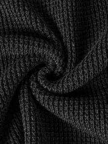 Men's Autumn/Winter Fashion Casual Versatile Solid Color Jacquard Sweater, Suitable For Daily Commute And Dating - Black - View 9