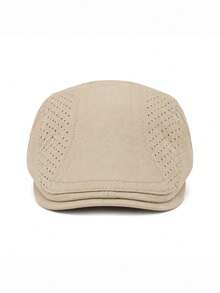 Topi Newsboy Berongga dan Bernapas, Warna Polos, Gaya Baru Musim Gugur/Dingin, Topi Beret Unisex, Topi Baseball Kasual Luar Ruangan - Sisi-sisi yang berongga - View 18