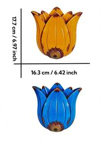Vintage Distressed 2.5D Metal Tulip Wall Hanging Decor, Bright Hand-Painted Rustproof Iron Floral Sculpture, Waterproof Ornament For Garden Fence, Patio, Backyard, Balcony, Indoor Home Wall Decor, Ideal Spring Summer Gift For Garden Lovers - Tulip Wall Hanging - View 2