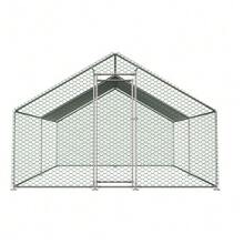 Run With Safety Lock And Waterproof PE Cloth, Metal Small Animal Enclosure For Chickens, Rabbits And Other Small Animals - 3 x 4 x 2m - 查看 1