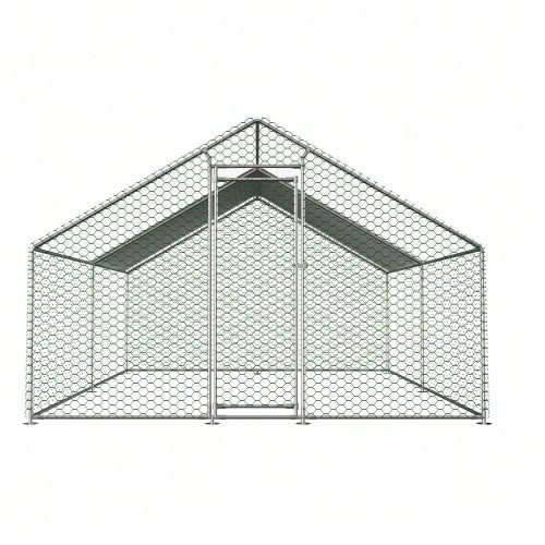 Run With Safety Lock And Waterproof PE Cloth, Metal Small Animal Enclosure For Chickens, Rabbits And Other Small Animals - 3 x 4 x 2m - 查看 1