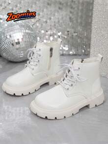 2026 New Cute Fashion Boots For Girls, All-Season Shiny Fashion Boots, College Style Outdoor Boots, Simple Versatile Comfortable Anti-Slip Wear-Resistant - White - View 2