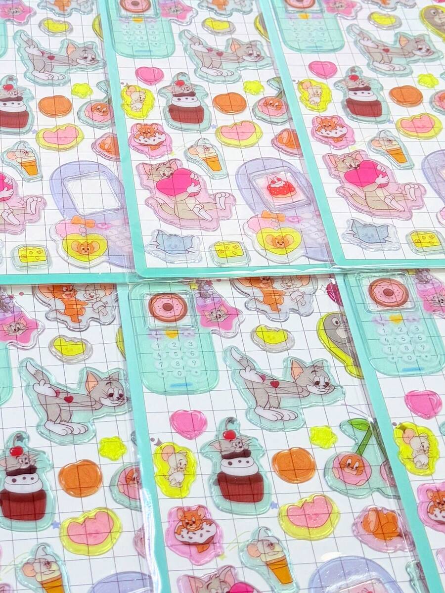 Birthday Gift Or Back To School Gift Cute DIY Handmade Diary Stickers Cartoon Cute Creative Stickers Mobile Phone Stickers Japanese Comics Creative Decoration Mobile Phone Case Luggage Stickers (Some Styles May Have Color Difference And Be Sent Randomly) - Multicolor - View 1