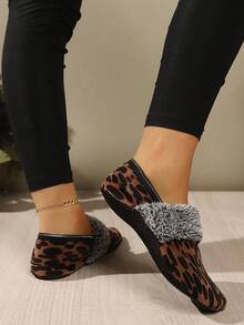 3 Pairs Women's Winter Leopard Print Floor Socks, Thickened Indoor Home Socks, Snow Socks - Multicolor - View 8