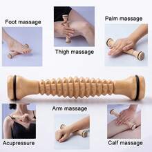 Wooden Foot Roller Massager, Wood Therapy Tool, Wooden Reflexology Tool, Foot Roller For Plantar Fasciitis And Neuropathy, Relieve Foot Pain, Wood Therapy Massage, Muscle Relaxation Roller Massage Stick - Apricot - View 5
