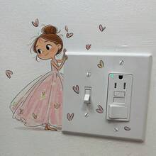 Lovely Little Girl PVC Wall Stickers Easy Install, Pretty Switch Decor For Kids Room & Kindergarten - Multicolor - View 6