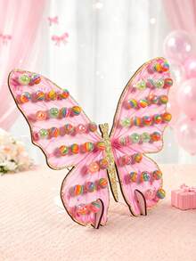 1 Set Pink Butterfly Wooden Lollipop Display Stand, Creative Candy Rack, Wedding Birthday Party Dessert Table Decoration, Pink Butterfly Party Supplies, Table Centerpiece Decoration, Wooden Lollipop Display Stand, Wedding, Birthday, Anniversary Tabletop Decoration, Baby Shower Candy Rack Lollipop Decoration, Bridal Shower Cupcake Stand Cake Decoration Rack, Wedding Decoration, Party Supplies, Wedding Accessories, Birthday Cake Stand - Butterfly - View 10
