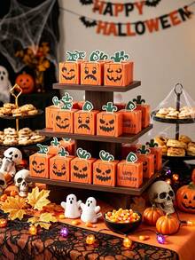 24 Stück Halloween Kürbis Süßigkeiten Boxen, Kürbis Orange Happy Halloween Papier Geschenkboxen, Halloween Party Favor Boxen, Trick Or Treat, Baby Shower Dekoration, Halloween Geburtstag Mini Snack Boxen, Herbst Ernte, Herbst Deko, Herbst Dekoration, Halloween Dekoration, Halloween Party Dekoration, Halloween Geschenk, Tisch Deko, Party Zubehör, Party Favor - Kürbisorange - Übersicht 3