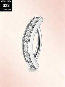Piercing de Umbigo Dourado & Prateado, Pino de Titânio G23 e Aço Inoxidável com Zircônia Pavê Completa, Anel Liso Polido Hipoalergênico, À Prova d'Água, Resistente ao Suor e Não Desbota, Presente Perfeito para Halloween/Festa/Uso Diário - piercing na barriga - Visão 10