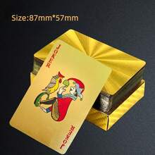 1 Box Luxury Gold Playing Cards - Waterproof - Ideal For Magic And Party Entertainment, PVC Material More Suitable For Party Use, Creative Toy, Card And Poker Series, Texas Hold'em - Multicolor - View 9