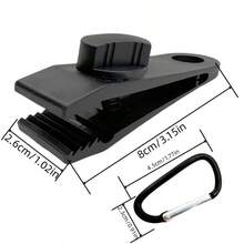 1pc Outdoor Tent Clip + 1pc Carabiner Set, Reinforced Windproof Tarp Clip, Tent Fixing Clip, Rain Cover Fixing Clip - Multicolor - View 9