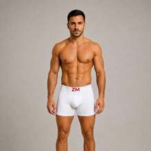 Kit com 5 Cuecas Boxer Lisa em Poliéster Premium Cueca Box Adulto Masculina Conforto e Qualidade - Multicolorido - Visão 5