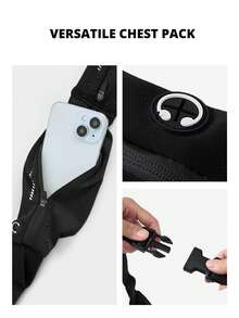 CAMEL CROWN Bolsa de cintura deportiva unisex, cinturón de cintura delgado e invisible con funda para teléfono, equipo multifuncional para correr, trotar por la mañana y entrenamiento de fitness - Negro - Ver 5