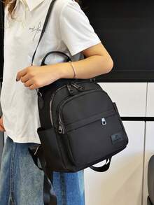 Nueva bolsa de cuna de moda de gran capacidad, mochila de unicolor, bolsa de almacenamiento multifuncional, bolsa de viaje para mamá, bolsa de hombro, - Multicolor - Ver 7