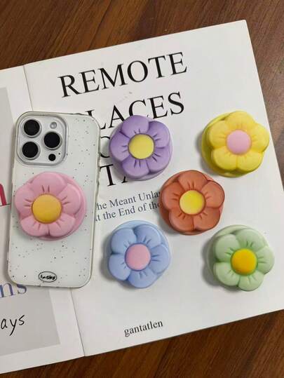 Sunflower Magnetic Phone Stand, Stable Desktop Phone Holder, Telescopic Phone Stand, Pop-Out Socket Phone Grip, Phone Accessories, Phone Decoration, Phone Essentials, Pull-Out Phone Stand, Phone Grip, Small Gift For Lovers, Relatives, Friends