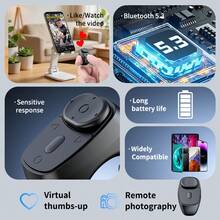 Nueva actualización, control remoto de anillo deslizante fácil de usar, control remoto de obturador de cámara, anillo deslizante inalámbrico Bluetooth compatible con iPhone, iOS, Android - Negro, Blanco, Rosa - JX-11pro multicolor - Ver 3
