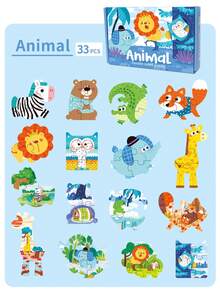 3-Piece Kids Gift Box Double-Sided Puzzles, Letter, Number, Animal Theme Puzzles, Preschool Learning Puzzles, Educational Puzzle Games, Suitable For Boys And Girls, Birthday Gift, Christmas Gift - Multicolor - View 8