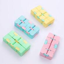 1PC Teenager Brain Teaser Cube, Fidget Toy For Mind Training And Stress Relief, Puzzle Magic Cube, Creative Infinite Cube, Macaron Candy Color, Finger Exercise Stress Relief - Multicolor - View 4