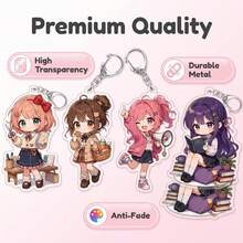 DDLC Doki Doki Literature Club Natsuki 壓克力鑰匙圈 可愛動漫女孩吊飾 視覺小說遊戲角色周邊 桌面裝飾 背包包掛件 房間裝飾 家居裝飾 開學季收藏品 御宅族禮物 動漫配件 桌面展示 粉絲禮物 - 多色4 - 查看 3