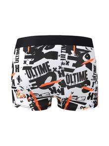 10-Pcs Fashionable Printed Men's Boxer Briefs, Mixed Color Graffiti Pattern Soft Comfortable Elastic Thin Boxer Shorts, Sports Shorts, Novelty Underwear, Novelty Pattern Mixed Color Mixed Style Men's Underwear - Multicolor - View 2