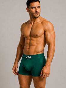 Kit com 5 Cuecas Boxer Lisa em Poliéster Premium Cueca Box Adulto Masculina Conforto e Qualidade - Multicolorido - Visão 3
