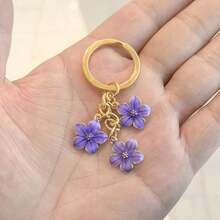 5件/1件裝花朵鑰匙圈，可愛鑰匙鏈配件，女性禮物錢包包包配件，派對小禮物 - A - 查看 9