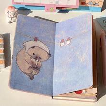 100sheets Cute & Charming Animal Pattern Notebook, Cardboard, Suitable For Office And Travel, Ideal Gift For Educators, Students, And Animal Lovers - Birthday Diary School Supplies, Back To School, School Essentials - A - View 3