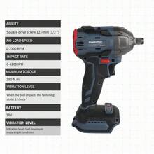 SuperPan Brushless Impact Wrench, 1/2 Inch Drive Cordless Power Tool, Bare Tool (Battery Not Included) - Blue - View 2