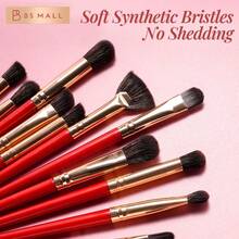 BS-MALL High Cost-Performance Rose Red Eyeshadow Brush Set 20/10pcs Makeup Brush Set Eye Detail Brushes Portable Storage Bag Travel Touch-Up Makeup Brushes Beginner Eyeshadow Brushes - Rose Red - View 4