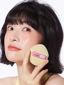 Amortals 2件組化妝海綿 + 1件定妝粉撲套組，20mm厚水滴形與梨形乾用化妝海綿，7mm圓形高密度短毛粉撲，柔軟彈性親膚，適合化妝師，聖誕節禮物 - 粉色 - 查看 9