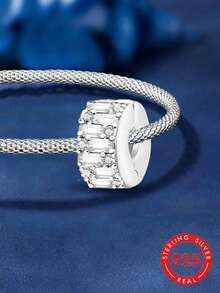 1pc 925 Sterling Silver Beaded Pendant, Suitable For Women Bracelet, Bangle DIY Jewelry Making And Daily Decoration - Alien - View 1