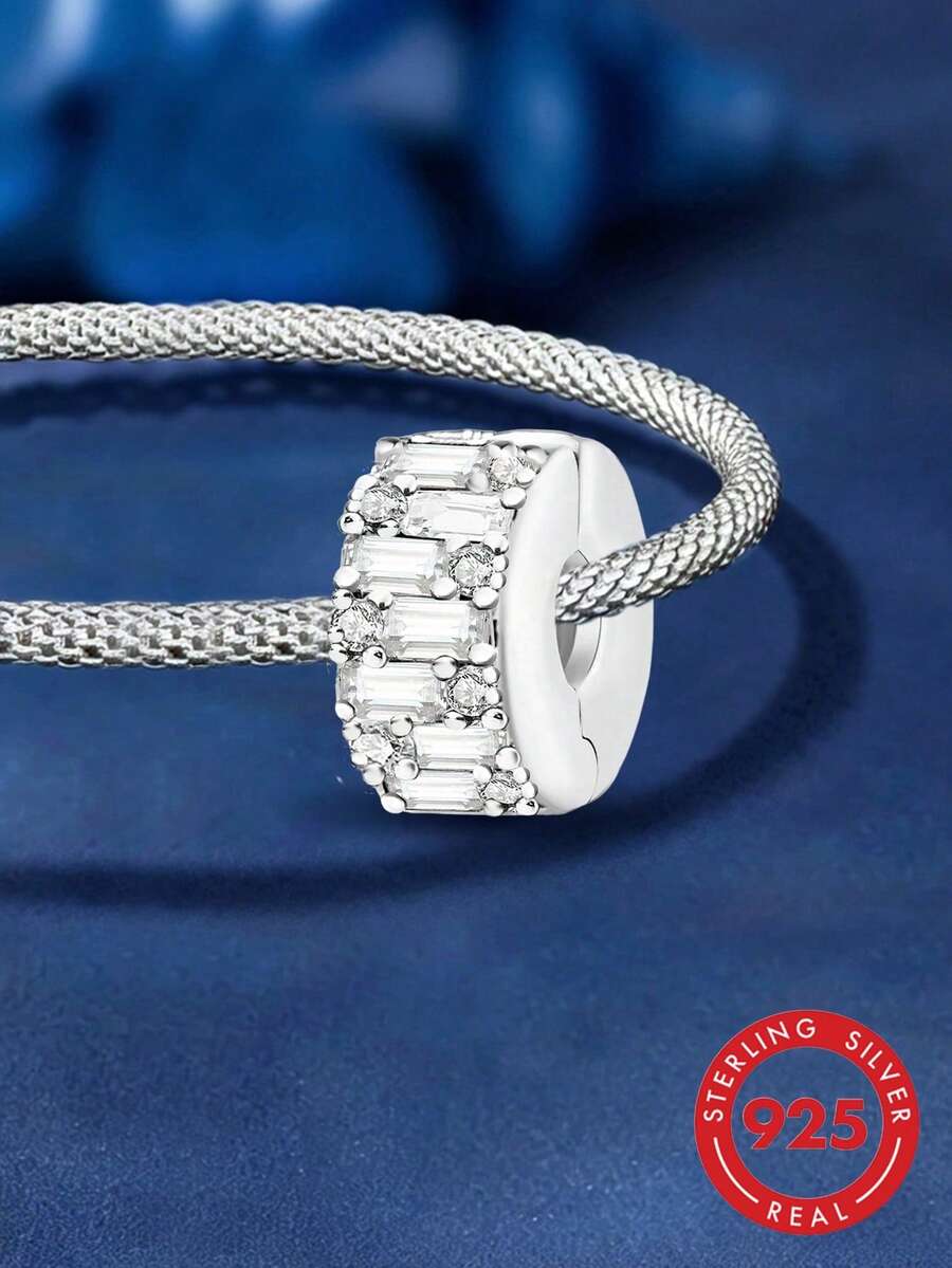 1pc 925 Sterling Silver Beaded Pendant, Suitable For Women Bracelet, Bangle DIY Jewelry Making And Daily Decoration - Alien - View 1