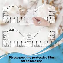 5-Piece T-Shirt Ruler Set For Aligning Vinyl Materials, T-Shirt Ruler For Centering Designs, PVC Measuring Templates, Sewing Accessories And Tools, Suitable For  Heat Transfer Vinyl Materials (Blue) - Tshirt Ruler-5-balck - View 5