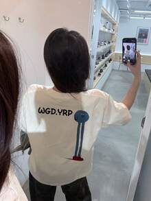 Women's Fashion Summer Loose Cartoon Print Short Sleeve T-Shirt Casual White - White - View 5