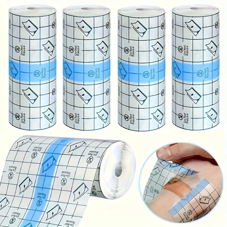 YITAPE 1 Roll White Waterproof Transparent Tape, PU Material, Odorless Easy-Tear Multi-Functional, Suitable For Swimming, Showering, Tattoo Protection - A - View 1