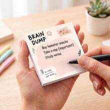 1pc Random/4pcs Aesthetic Pastel To Do List Sticky Notes, Cute Positive Slogan With Checkbox,"Brain Dump, Tiny Win, Reset List ,Don't Forget ",Suitable For Planner Journal Office School, Motivational Stationery Gift For Students Workers - one-size - View 3