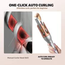 UKLISS Automatic Curling Iron & Wavy Curls, 20s Rapid Heating, Suitable For Fine, Soft, Thick, Coarse Hair, Left & Right Dual-Direction Automatic Curling, Beginners Easily Create Long-Lasting Atmospheric Big Waves; Home Styling, Suitable For Travel, Holiday Gift - Multicolor - View 4