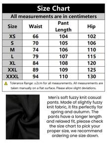 Men's Loose Fit Straight Leg Knit Pants, Lightweight, Solid Color, Casual, Suitable For Spring, Autumn And Early Winter - Black - View 2