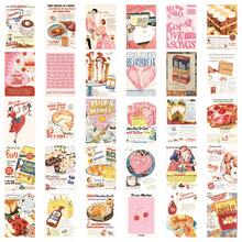30pcs Vintage Bread Pattern Old Newspaper Postcards, Cute Photo Props, Room Background Wall DIY Decoration Cards - Multicolor - View 4