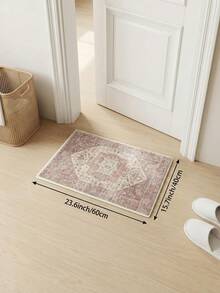 1pc Persian Floral Rosewood Color Living Room Rug. Suitable For Kitchen, Dining Room, Bedroom, Room Holiday Decoration, Indoor/Outdoor, Office, Lobby, Anti-Slip Door Mat, Bathroom Rug, Hallway, Study Gaming Area Rug. - Redwood - View 13