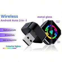 Adaptor CarPlay & Android Auto Berkabel ke Nirkabel 2026, Konverter Mobil 2-in-1 USB/Tipe-C Plug & Play, Koneksi Stabil Latensi Rendah, Aksesori Auto-Connect Ringkas, Kompatibel dengan Perangkat iOS 10+ dan Android - A - View 6
