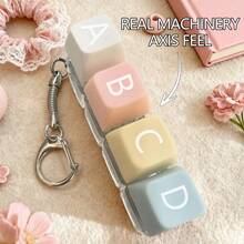 Solid Color Mechanical Keyboard 4-Key Fidget Toy, Stress Relief Keycap Keychain Pendant, Bag Charm - Multicolor - View 5