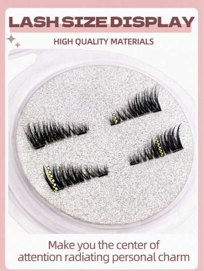 1pc Magnetic False Eyelashes, No Glue Needed, Natural Cat Eye Style, Long And Medium Length, Reusable, Suitable For Daily Makeup, Beauty Bloggers, And Party And Dining Occasions